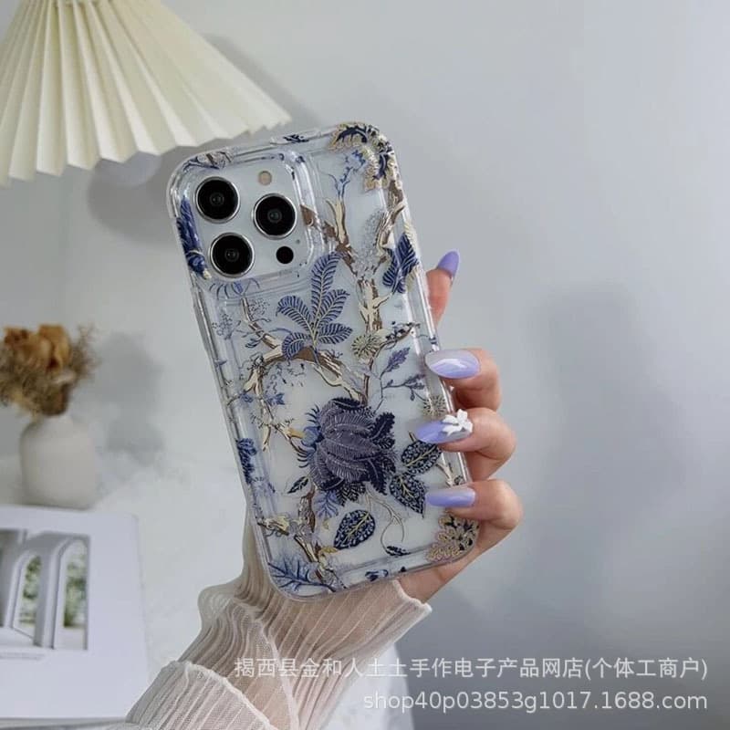 Floral and Bird iPhone 16/15 Pro Max Phone Case for Apple 14/13 Wrist Strap 12 Pro Cross-border 11 in 7
