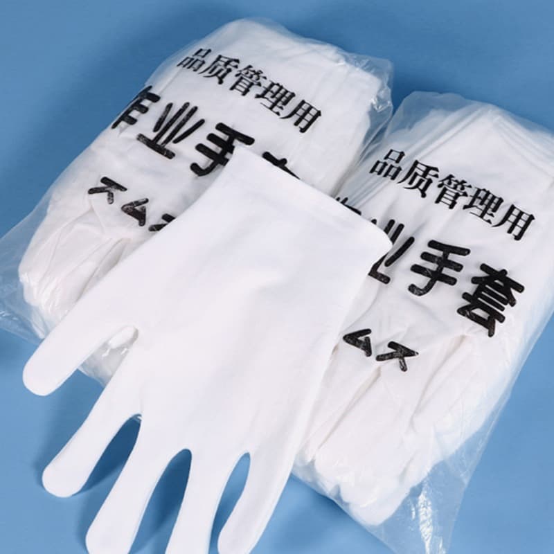 Pure cotton white gloves, thick work protection export gloves, military training etiquette labor protection manufacturer wholesale with free shipping and anti-static.
