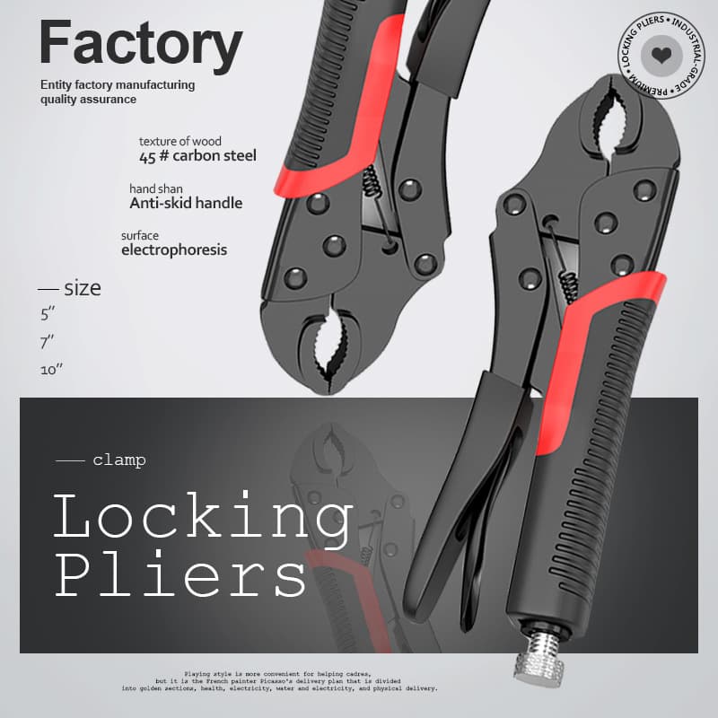 Cross-Border Drop Shipping Locking Pliers Round Nose Multi-Function Pressure Clamp Fixture Pliers Industrial Manual Fixing Labeling