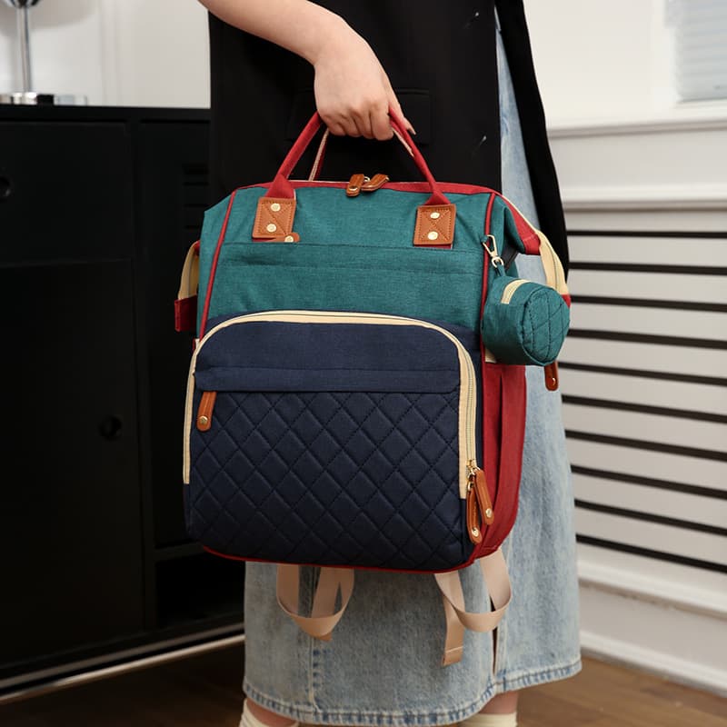 Textured Oxford Cloth Large Capacity Maternity Bag New Waterproof Durable Multi-Function Travel Backpack Mom Bag Women's Bag