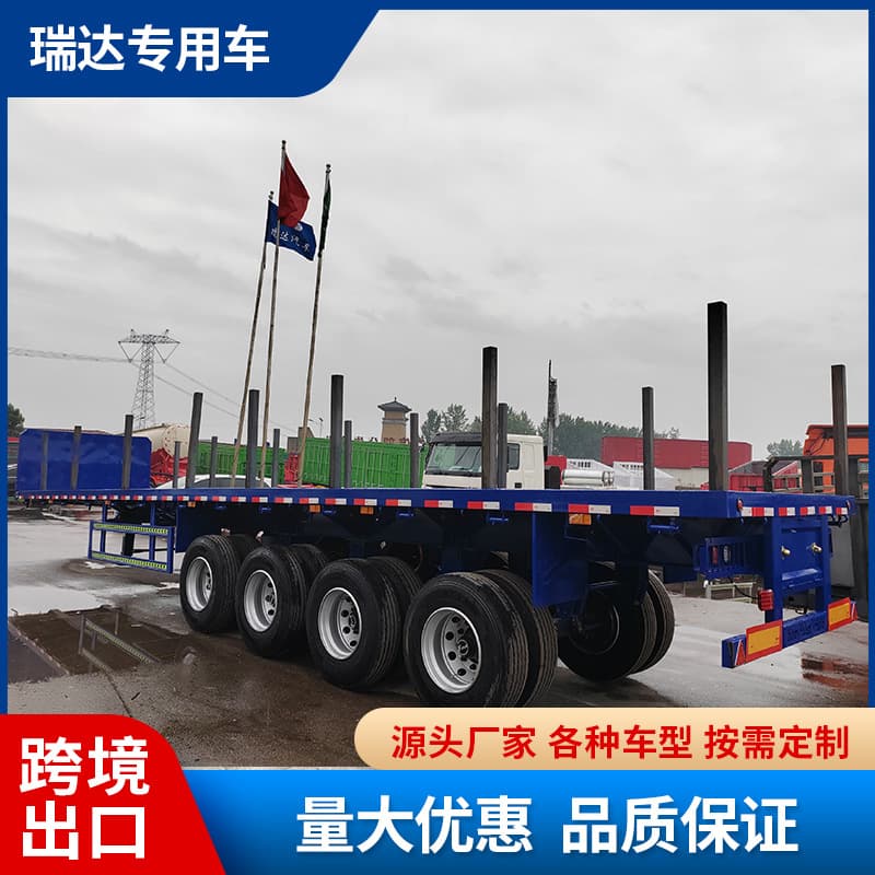 Supply Africa Container Transport Semi-Trailer Flatbed Truck, Extendable Trailer with 12 Locks, Trailer Truck