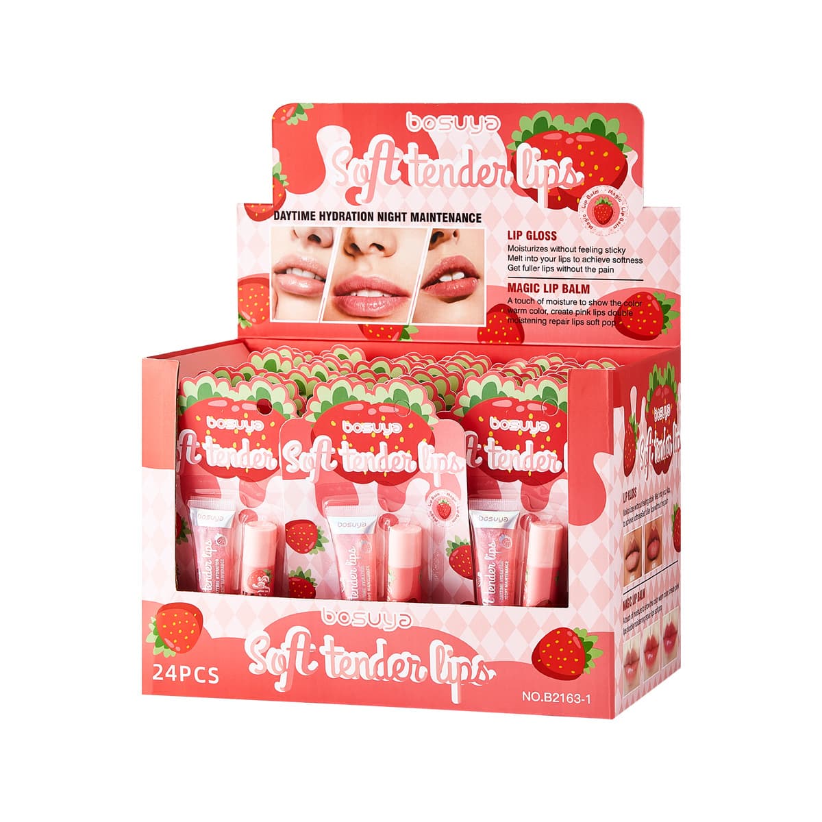 Cross-border Exclusive BOSUYA Color-Changing Lip Balm + Pearl Lip Oil 2-Pack Fresh Soft Plump Lips Non-Greasy