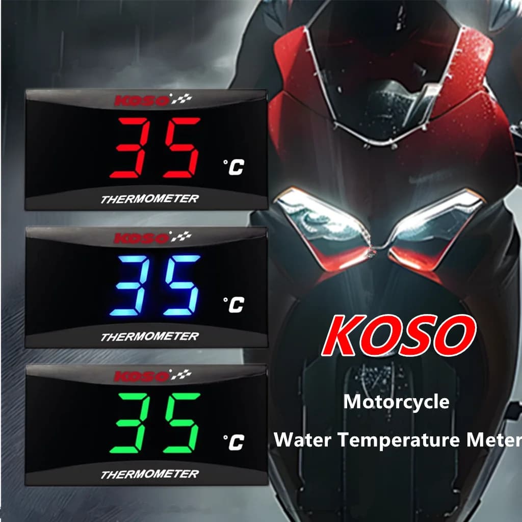 Universal Motorcycle KOSO Water Temperature Gauge Waterproof Meter Modification Accessory Celsius Temperature LCD Display Instrument