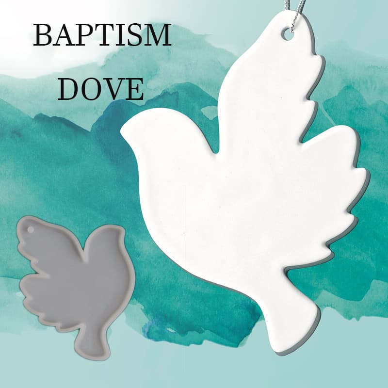 Holy Baptism White Pigeon Tag Silicone Mold Stars Love and Peace Pigeon Prayer Decorative Plaster Mold DIY