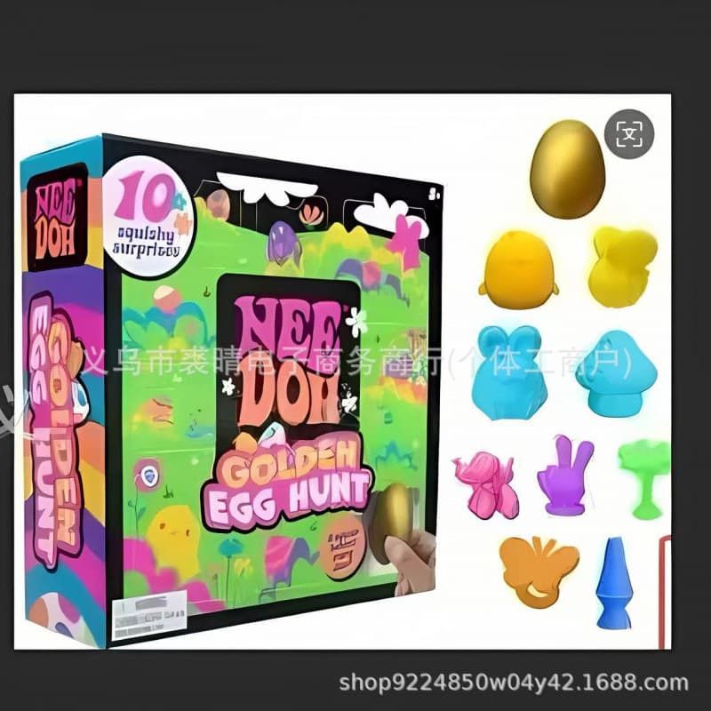 Cross-border New Product NeeDoh Golden Egg Treasure Hunt Game - Children's Easter Fidget Spinner Toy Box