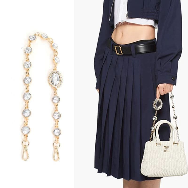 miumiu rhinestone chain bag gem crystal chain crossbody armpit bag shoulder bag chain bag with single purchase accessories