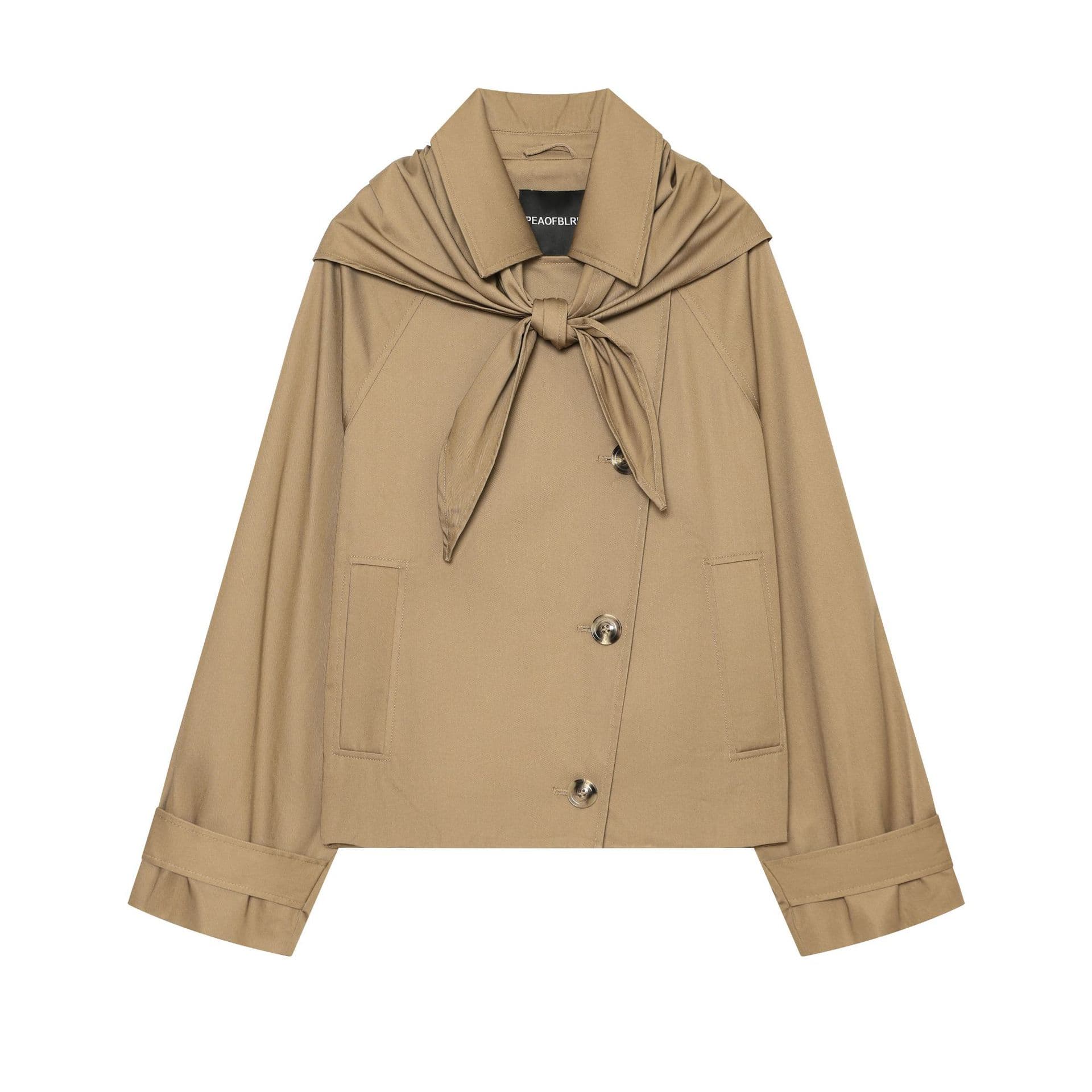 Foreign trade wholesale 2026 autumn new style European and American style high-end retro style scarf short windbreaker 1341971