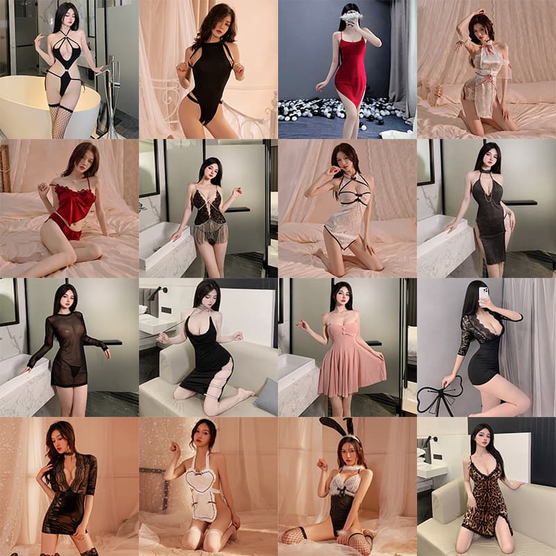 Sexy Lingerie Passion Bed Suit Extremely Seductive Uniform No-Take-Off Secretary Wrap Hip Skirt Midnight Charm