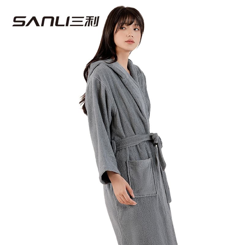 Sanli Towel Cotton Bathrobe Absorbent Couple Sleepwear New Extended Bathrobe Adult Robe Bathing Bathrobe