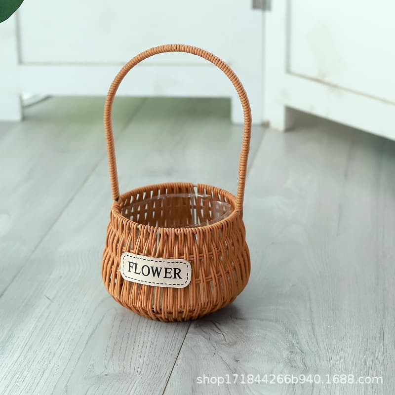 Wicker Rattan Handwoven Basket Gift Bamboo Basket for Postpartum Eggs Woven Basket Gift