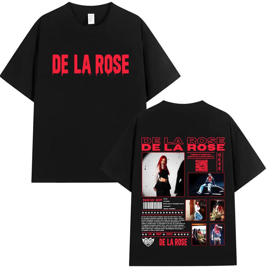 Singer De La Rose Album Graphic Print T-shirt Men's Clothing H