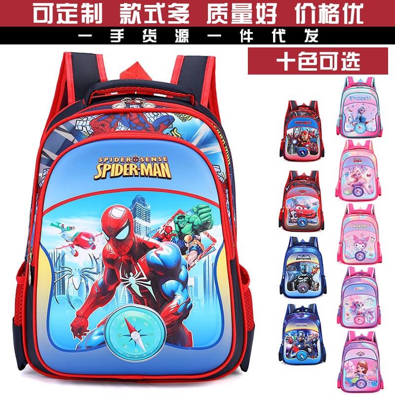Spiderman 3D Hardshell Kids Backpack Waterproof Expandable Reduce Burden Nursery Boys Girls Double Shoulder Bag Spine Protection