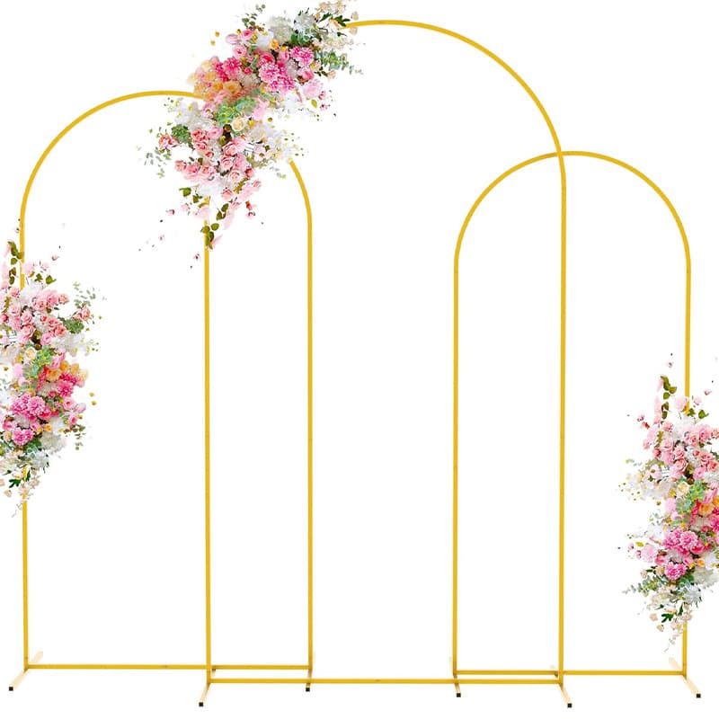 Metal Flower Balloon Wedding Arch Round Tube Buckle Iron Stand for Birthday Anniversary Ceremony Decoration