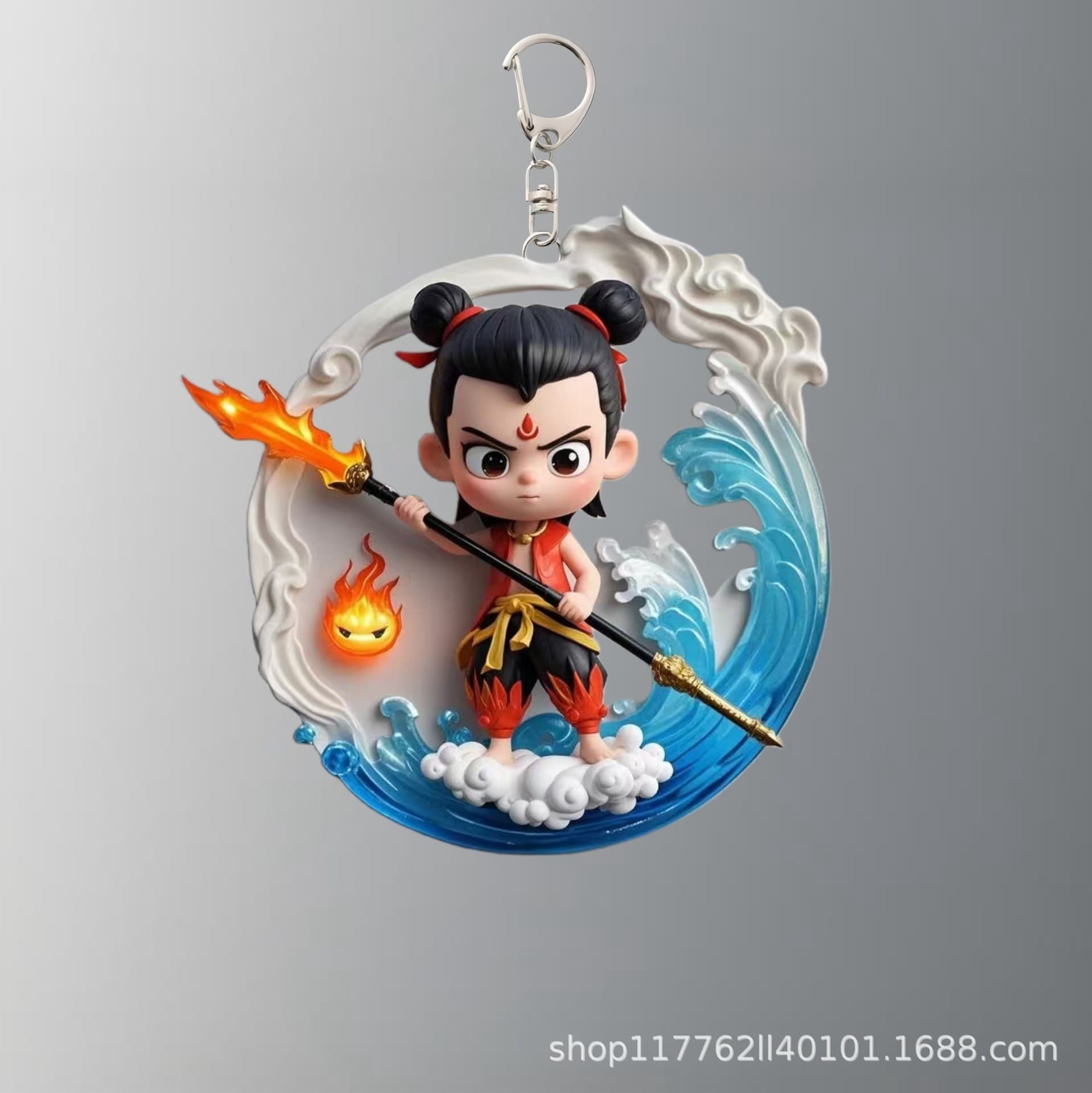 Cross-border popular Nezha cartoon keychain, anime acrylic, perfect for gifts, backpack accessories, and Women's Day gifts.