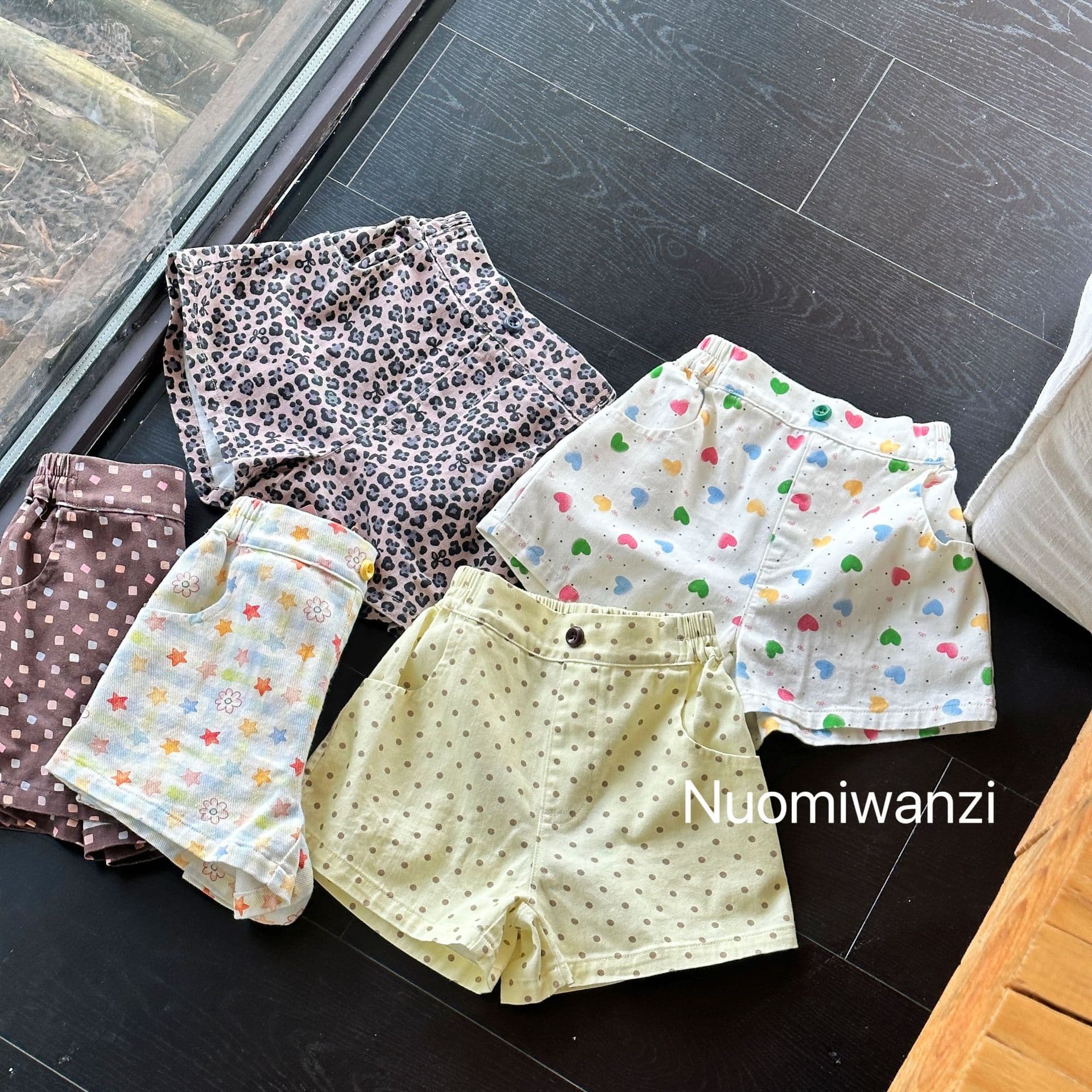 Nuomi Wanzi Children's Clothing Fine Twill Washed Printed Girls Shorts Pure Cotton Breathable 2026 Summer Thin Kids Pants