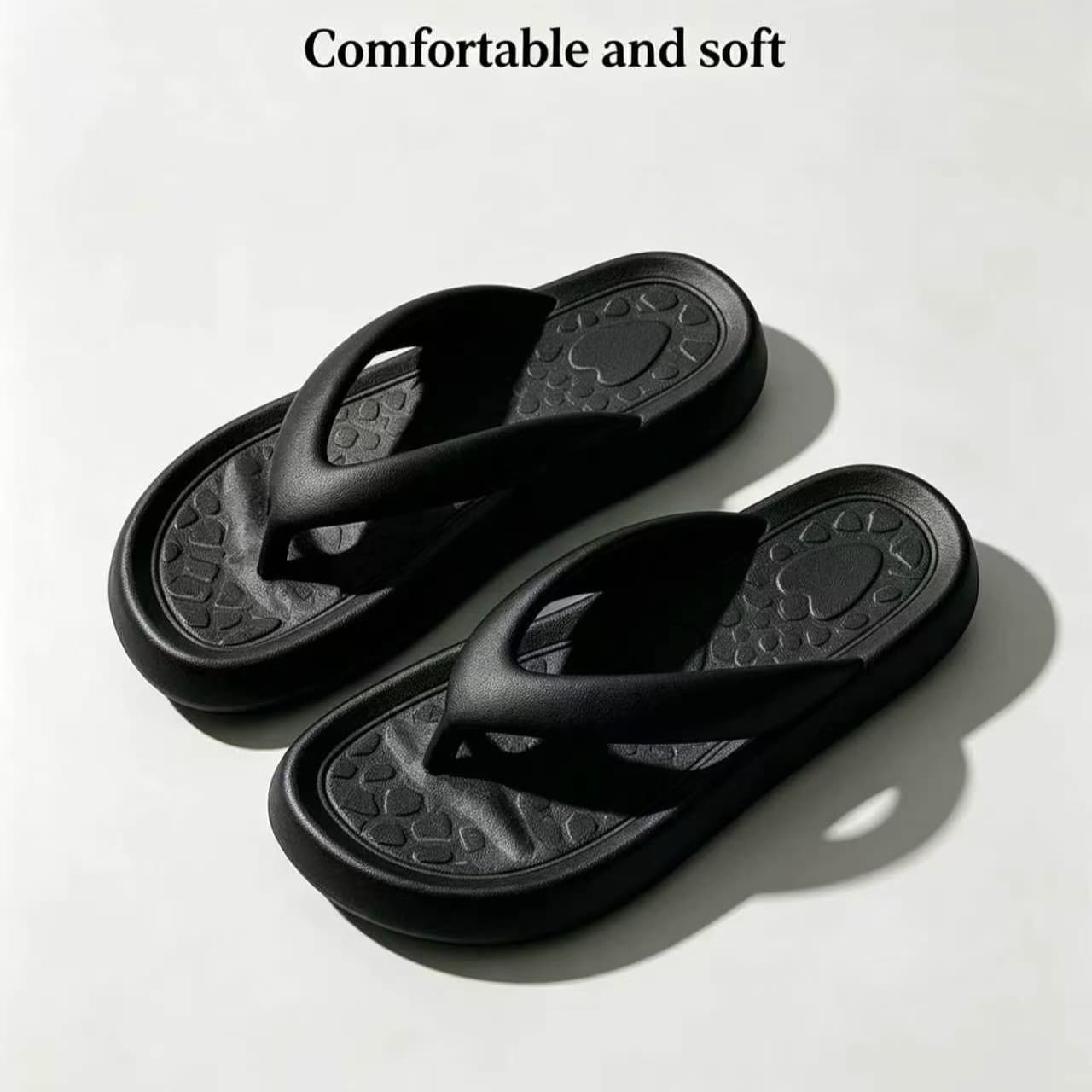 Summer Flat Flip Flops for Women, Anti-Slip Outdoor Fashion Simple Couple Beach Sandals, Toe Separator Flip Flops for Men