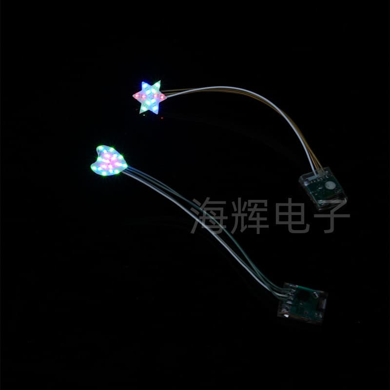 Waterproof LED Shoe Light Creative Five-Pointed Star Light Children's Shoe Vamp Light Shoe Accessory Flash Light Creative Trendy Shoe Light Heart Shape
