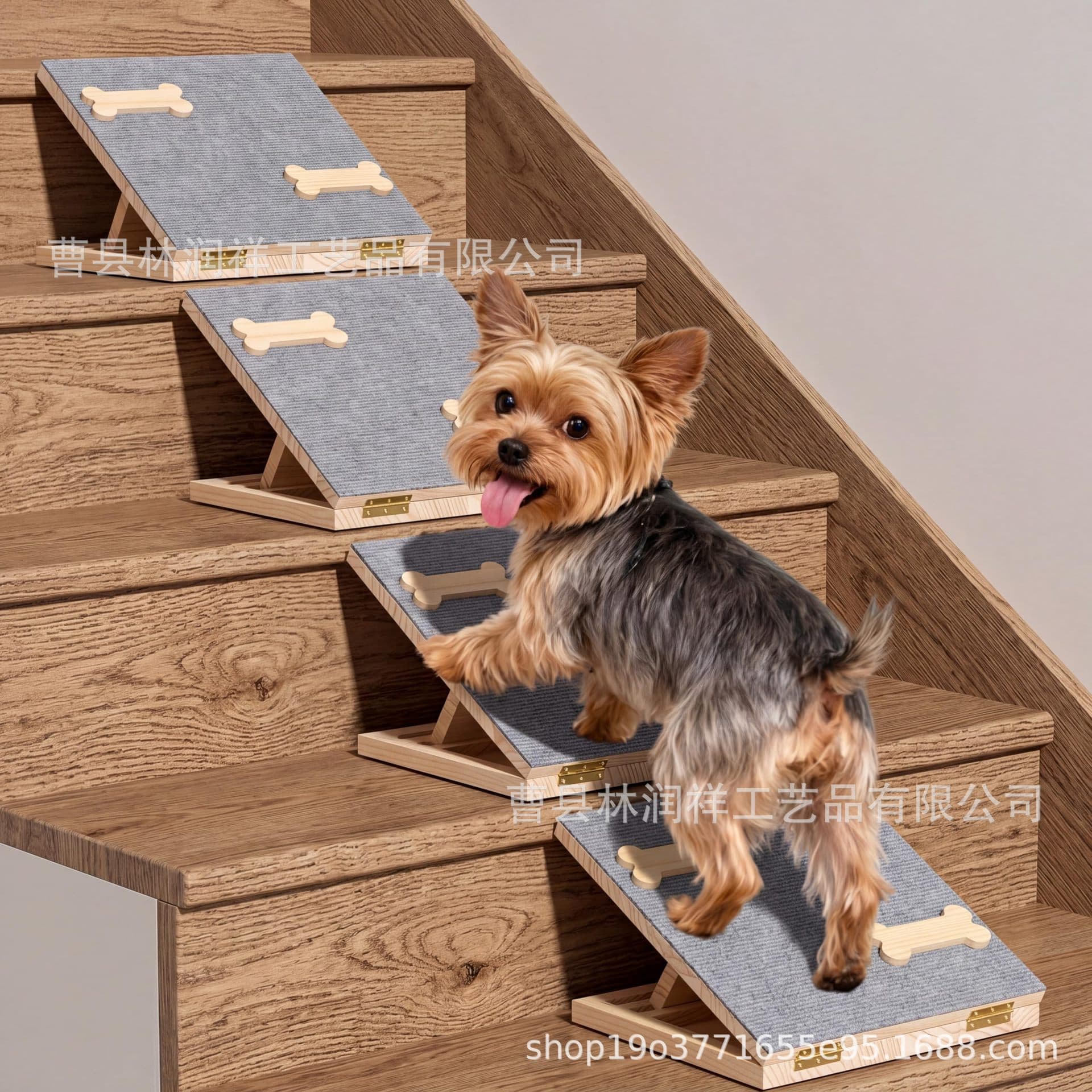 Wooden Pet Stairs Anti-slip Ramp Pet Anti-slip Steps Assist Dog Climbing Ladder Home Cat Dog Step Ladder