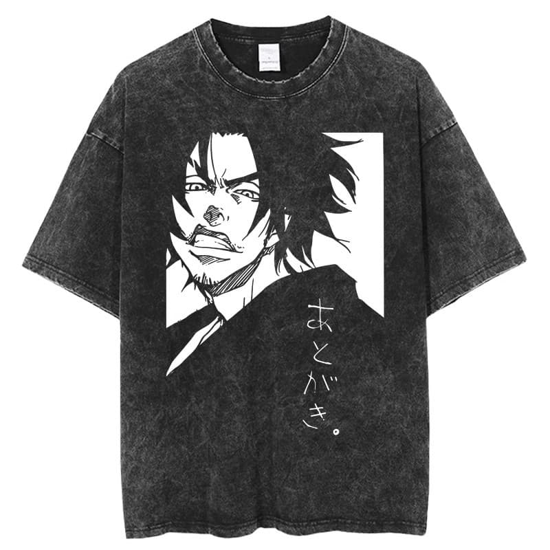 Samurai Champloo Vintage Washed Distressed Short Sleeve T-Shirt Unisex Chaotic Samurai Japanese Anime