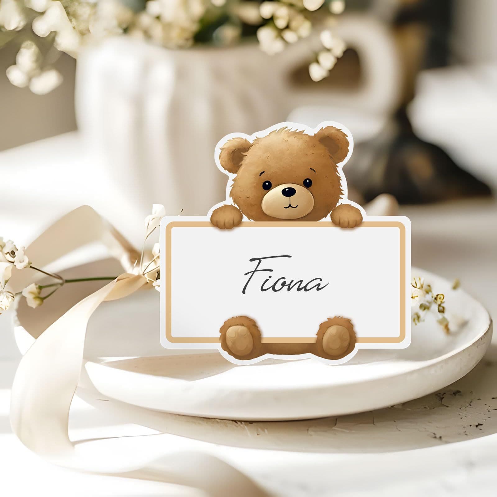 Bear Table Arrangement Teddy Bear Card Party Wedding Dinner Event Children Birthday Tent Tag Card Wholesale