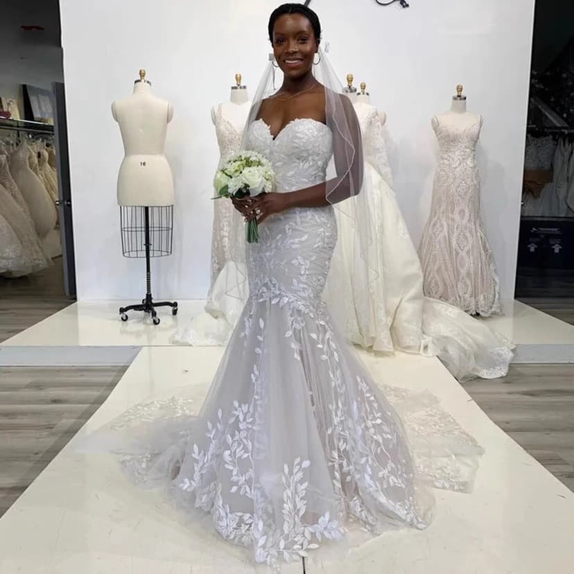 Lace fishtail wedding dress 2026 new tube top going out light gauze temperament travel photography outdoor lawn wedding tail dress