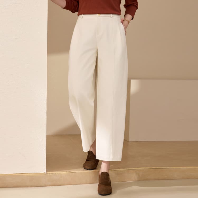 【Elastic Back Waist Slimming Pants】Xianlixiu Plus Size Women's Simple Casual Pants for Curvy Women, 2025 Autumn New Style