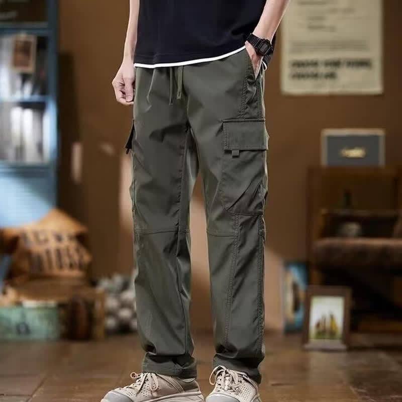 Men's Cargo Pants with Multiple Pockets Loose Straight Casual Pants Summer Thin Style Men's Summer Trousers