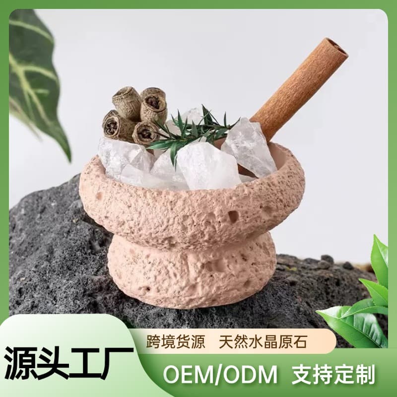 Cross-border Direct Sale Cement Mushroom Shaped Container Indoor Premium Home Niche Fragrance Crystal Diffuser Stone Cup Aromatherapy