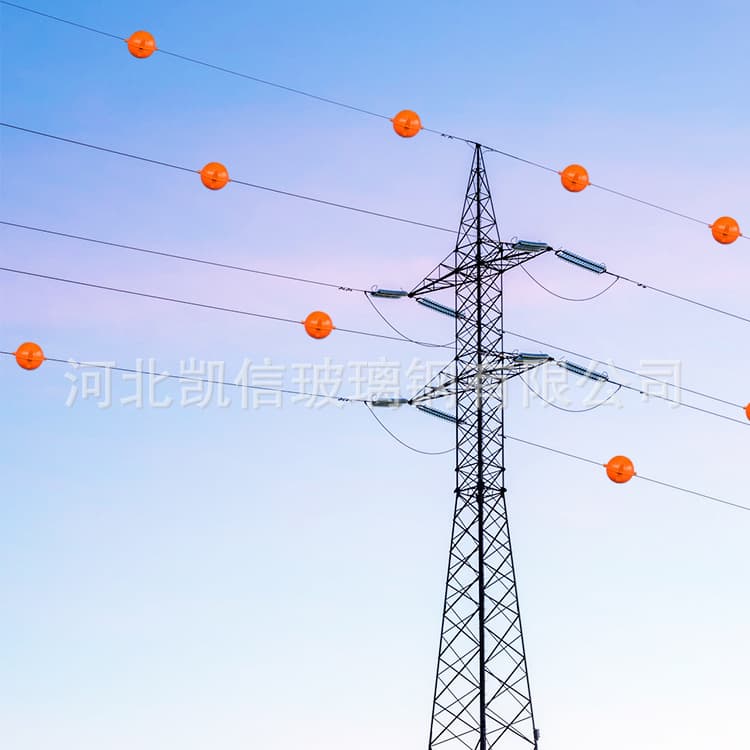 Fiberglass aviation warning balls for power lines, anti-aging warning balls, high strength, easy installation, long service life.