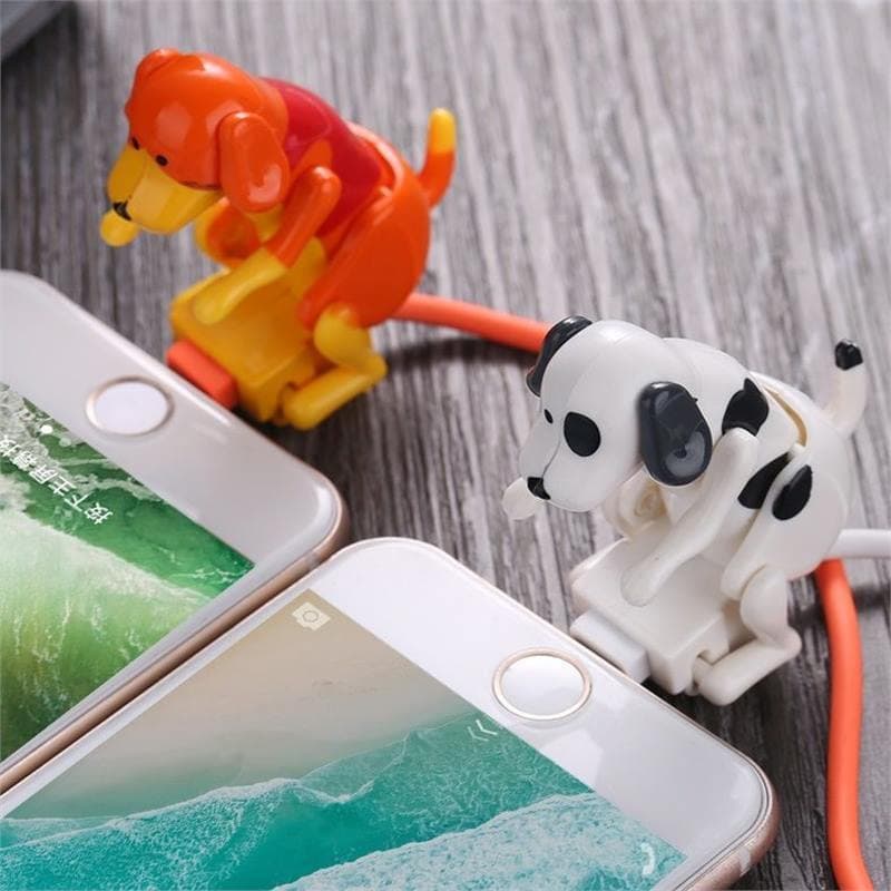 Animated puppy charging cable, suitable for Apple and Android devices, a fun and personalized charging cable.