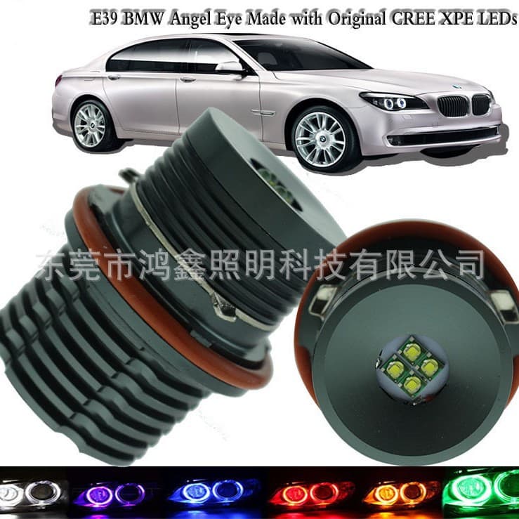 LED Angel Eyes E39 Angel Eye Headlight E39-20W CREE-XPE Compatible with BMW 5 Series Halo Ring