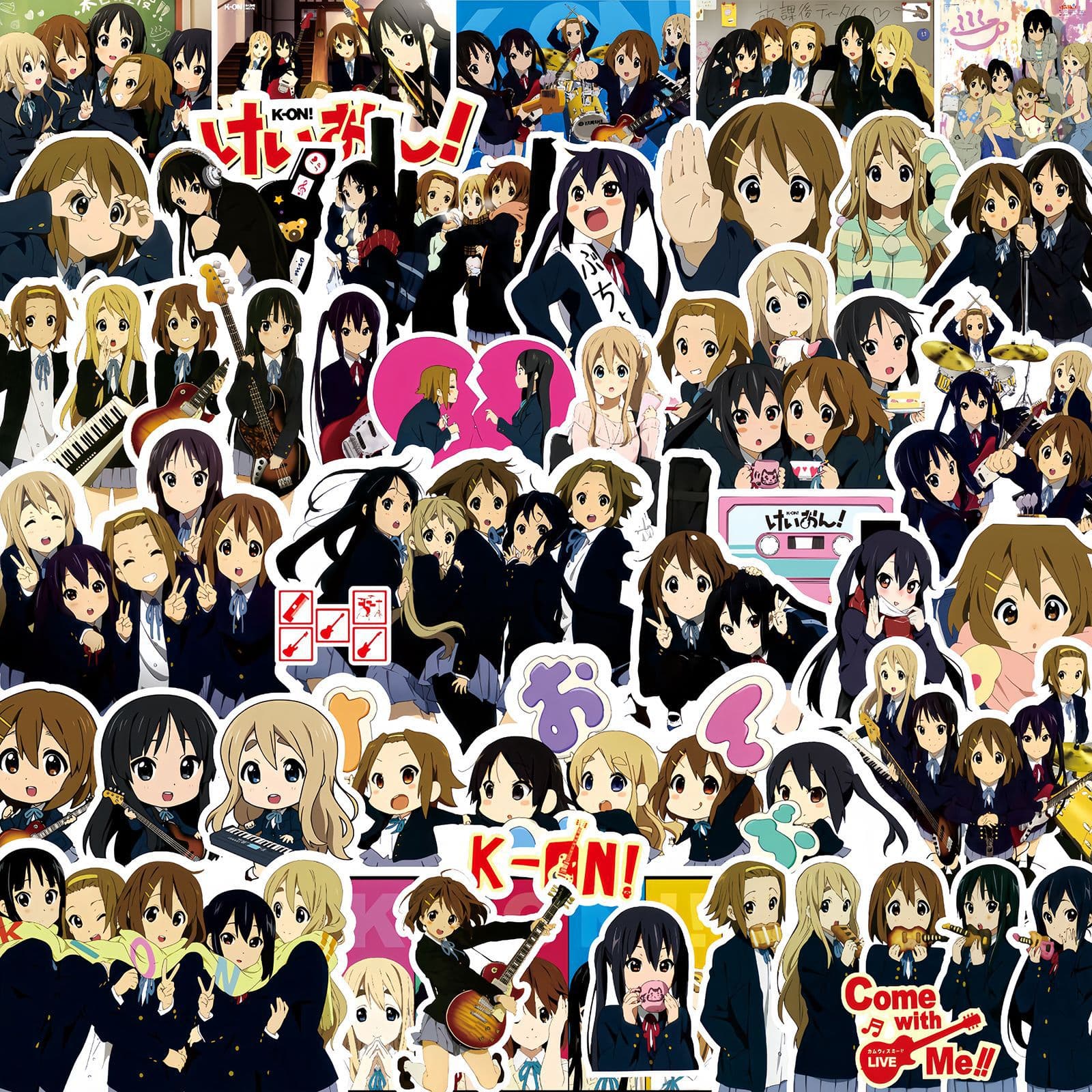 Anime Stickers K-On! Cartoon Anime Graffiti Stickers for Laptop Phone Case Scrapbook Journal Stickers