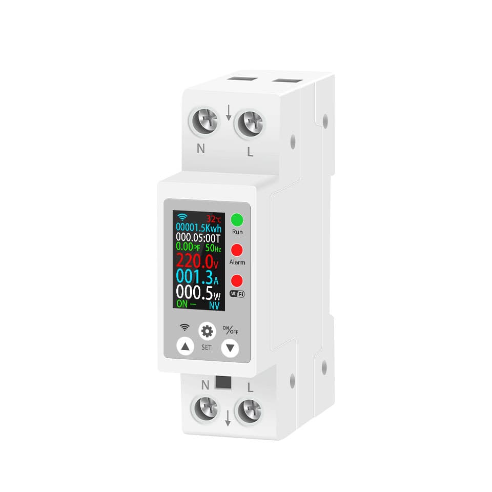 WIFI graffiti smart digital display multi-functional guide rail voltage and current meter for measurement and remote control via mobile phone