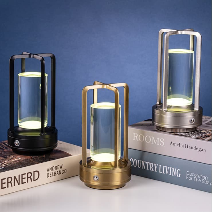 Decorative Bar Counter Camping Bedside Ambience Night Light LED All-Aluminum Rechargeable Touch Decorative USB Table Lamp Night