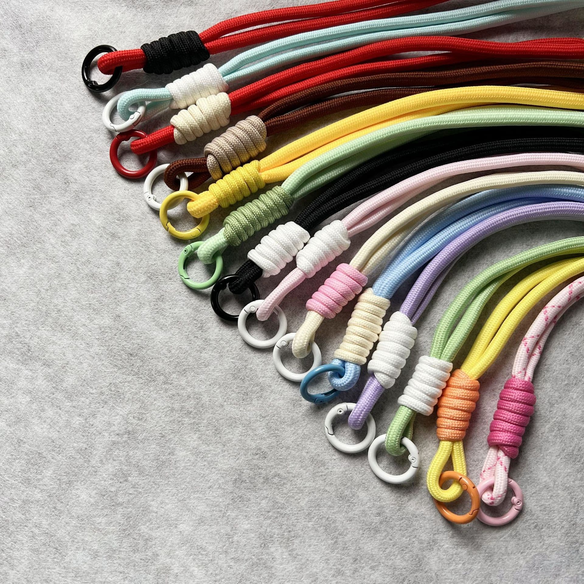 New Personality Simple Fresh Color-block Tassel Long Strap Phone Case Accessory Crossbody Bag Water Bottle Lanyard