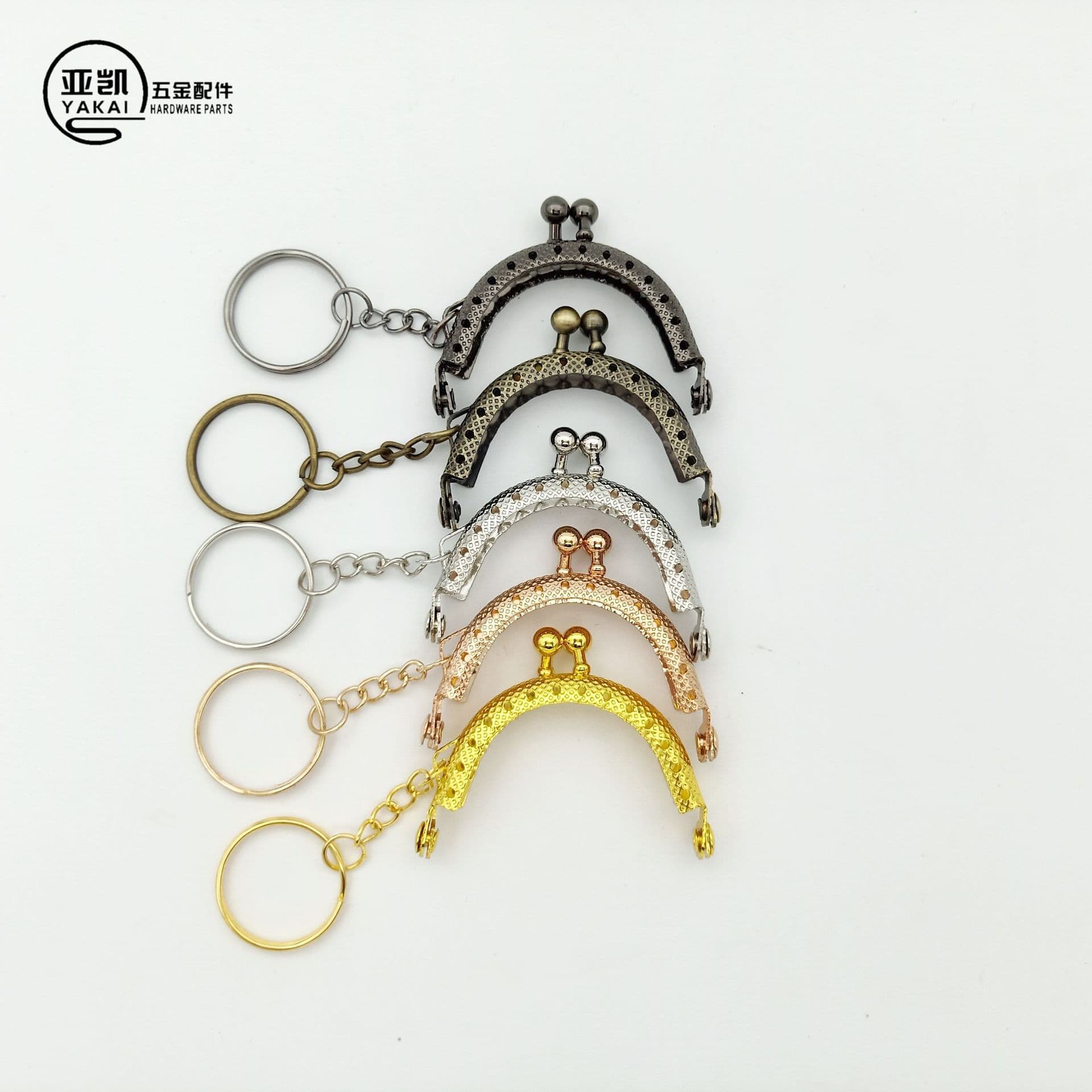In Stock, Double Ears, 5cm Half-Moon with Keychain, Mini Frame for Wallets, Wholesale Hardware for Bags and Luggage