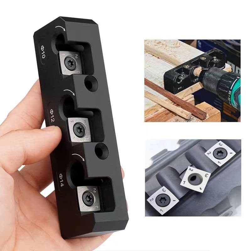 Wood Rod Rounder Tool for Making Round Rods, Electric Drill Round Tenon Helper, Square Solid Wood Drilling Rounding Tool, Cross-border