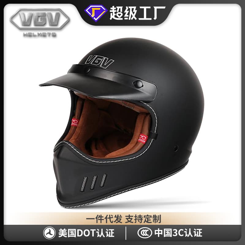 Custom Motorcycle Helmet Electric Vehicle Helmet Full Face Helmet for Men and Women All-Season DOT Motorcycle Safety Helmet Export Special