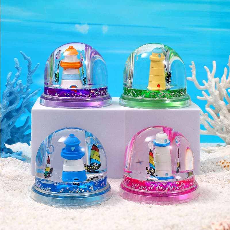 Transparent acrylic semicircular lighthouse into oil quicksand drift bottle liquid hourglass aquarium decoration ornaments wholesale