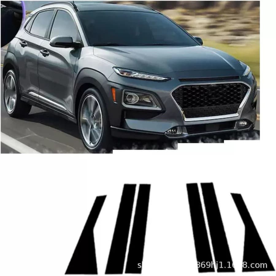 Suitable for 24 Models of Hyundai Kona Encino Kauai Modified Car Window Trim Strips and Center Pillar Stickers
