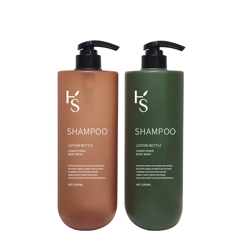 PET Frosted Large Capacity 1000ml Shower Gel Shampoo Bottle with Pump, Plastic Cosmetic Packaging Container Manufacturer
