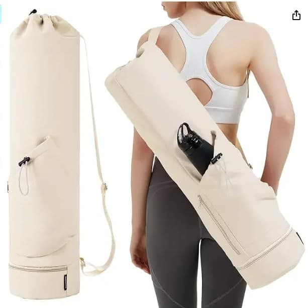 In Stock Yoga Mat Strap with Water Bottle Pocket and Bottom Wet Bag, Multi-Function Storage Bag