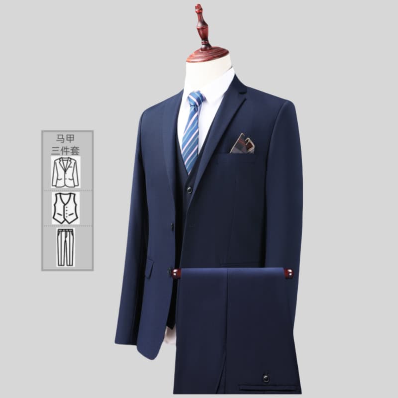 Korean style slim fit men's suit jacket, fashionable and professional black formal suit, men's casual suit, high-end feel.
