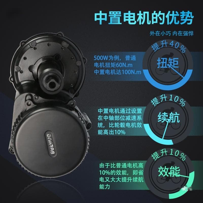 Mountain Bike Conversion Bafang Mid-Drive Motor Electric Assist Kit New Booster Motor Kit Zinc