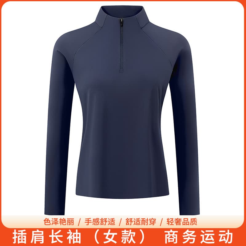 2025 New Women's Sport Long-Sleeve Polo Shirt Zipper Stand Collar Outdoor Casual Lock Warmth Insulation Women's Top
