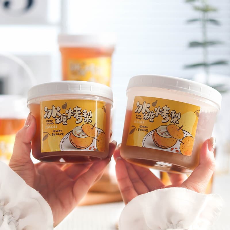 Rock sugar roasted pear packaging box, Dudu jar, pudding, ice cream, mousse cup, heat-resistant and freeze-resistant yogurt dessert takeaway special.