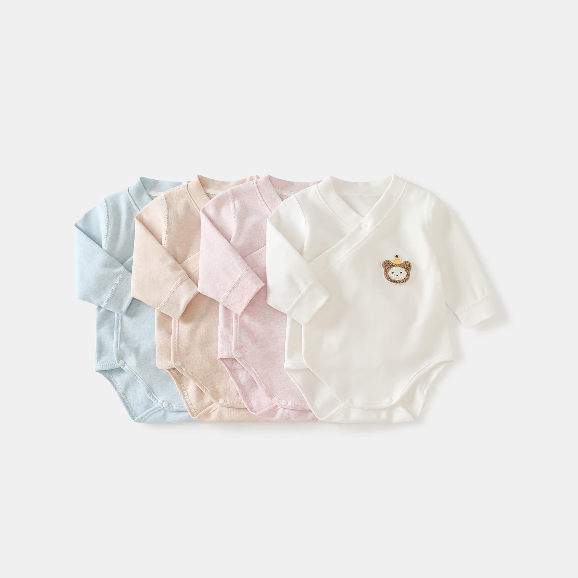 Newborn Baby Bodysuit Spring/Autumn Thickened Sleepwear Inner Wear Base Layer Baby Romper Long Sleeve Triangle Bodysuit