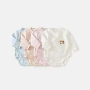 Newborn Baby Bodysuit Spring/Autumn Thickened Sleepwear Inner Wear Base Layer Baby Romper Long Sleeve Triangle Bodysuit