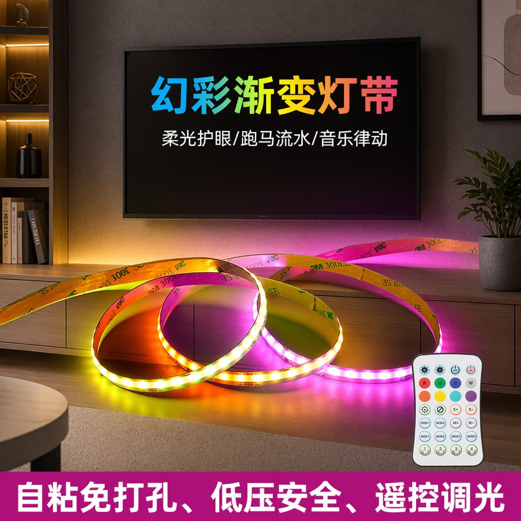 COB Dream Color Kit No Dark Zone Flexible Light Strip Bluetooth Christmas 24V COB Dream Color Light Strip Bluetooth Control