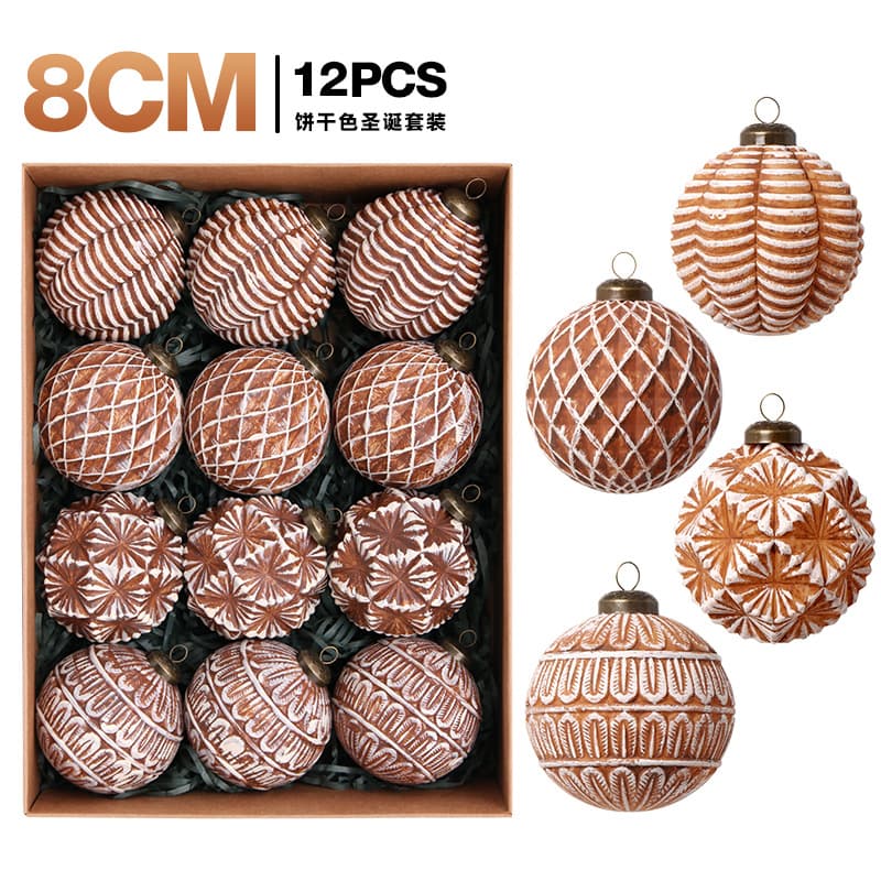 Cross-border new products Christmas decorations 12 gingerbread antique Christmas ball sets Christmas tree pendants